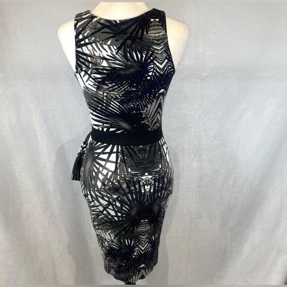 Bailey 44 resort wear black white and gray ruffle side sheath dress size XS - Picture 5 of 7
